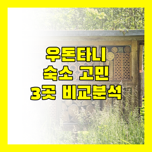 우돈타니 숙소 고민 끝! 3곳의 매력 분석 (조식, 수영장, 주변 환경 비교)