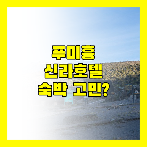 푸미흥 신라 호텔 숙박 고민? 장단점 완벽 해부!