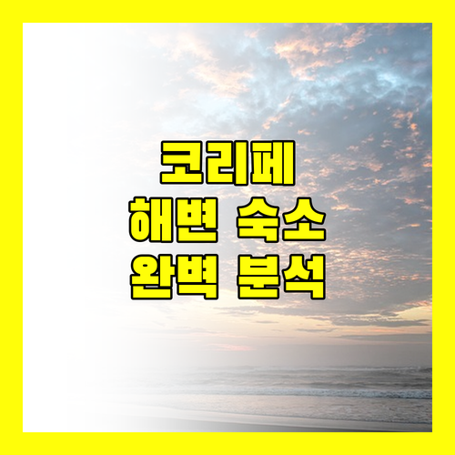 코리페 여행객 필독 해변 숙소 완벽 분석 후기!