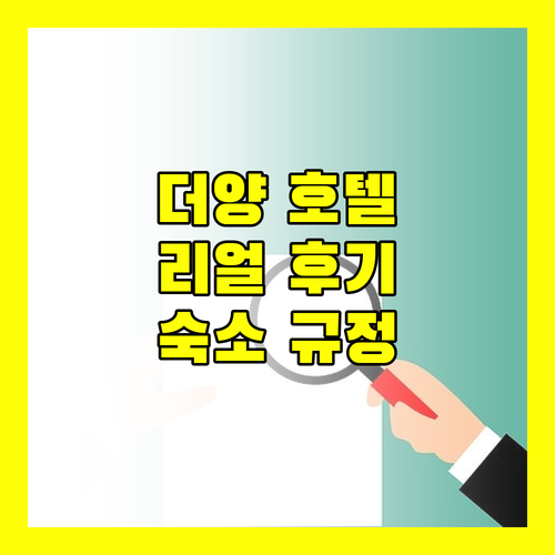 더양 인기 호텔 추천 생생한 리뷰와 숙소 규정 완벽 정리
