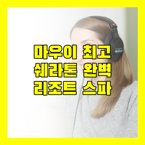 마우이 최고의 선택 쉐라톤 마우이 리조트 스파 완벽 분석