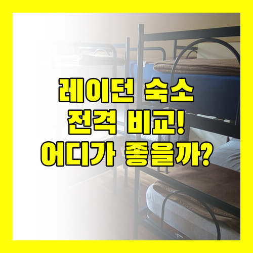 레이던 숙소 완벽 비교! 인터시티호텔, 이비스, 플레처, 시티 호텔 렘브란트, 어디가 좋을까?